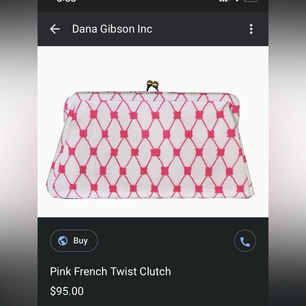 Dana Gibson Pink and White Clutch
